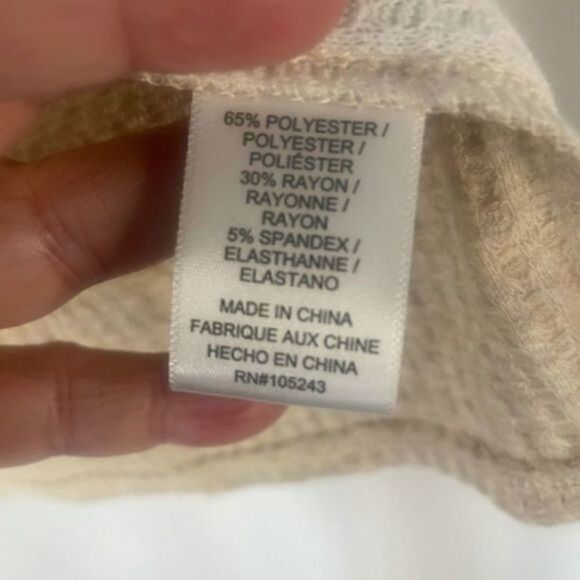 Bobeau Nordstrom Color Block Ribbed Waffle Knit Two Tone Cardigan S Ivory NWT - Picture 7 of 9